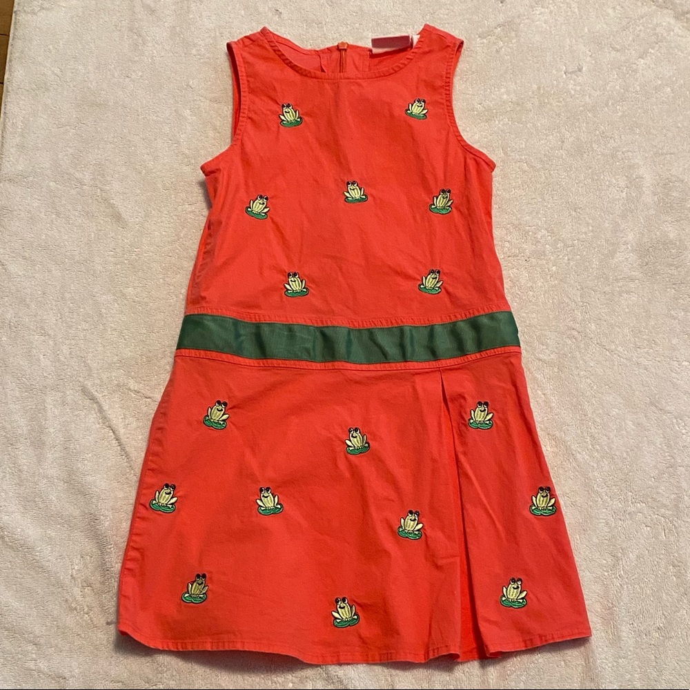 Girls size 7 coral frog dress